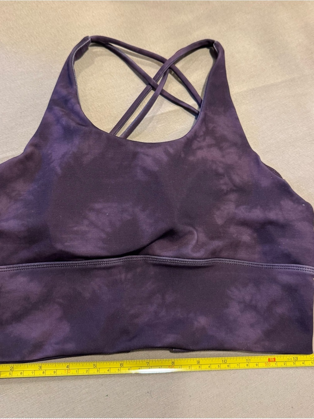 Tie-Dye Deep Plum Crisscross Back Sports Bra